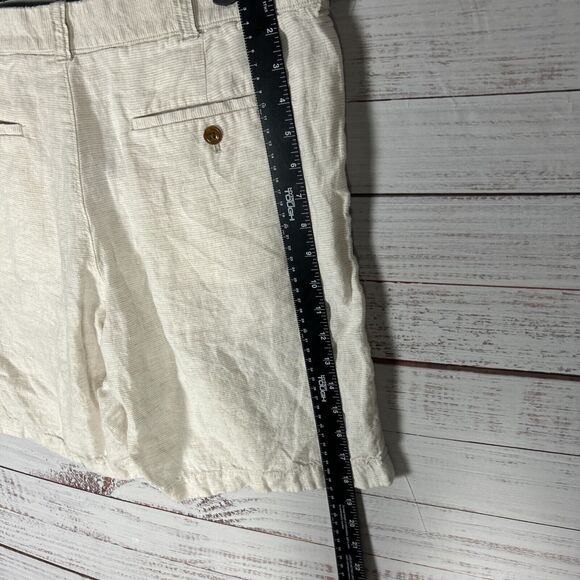 J Crew Shorts Mens 100% Linen Chino Sz 35 9" Inseam Ivory Casual Outdoor Summer - Picture 6 of 8